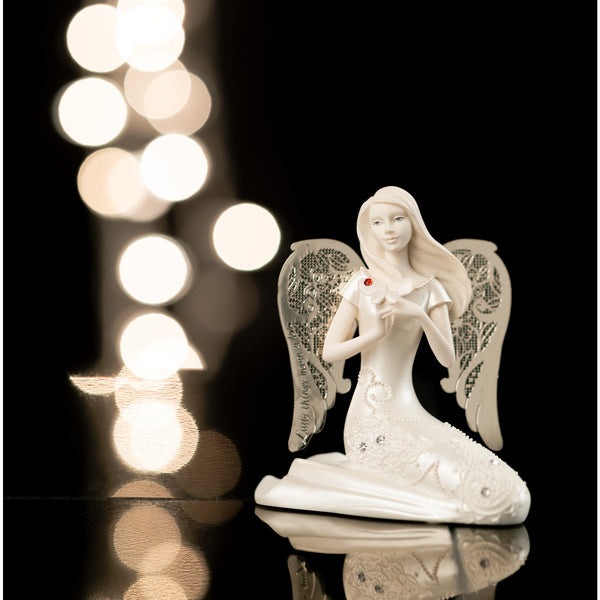 Pavilion Gift Company July Birthstone Angel 3.5" July Angel With Ruby Butterfly