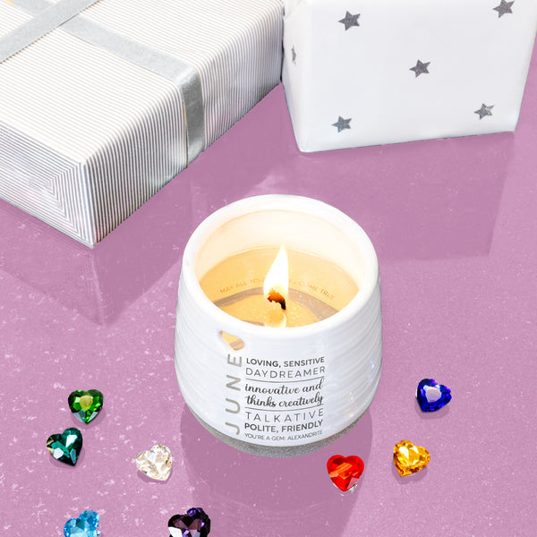 Pavilion Gift Company June 11 Oz - 100% Soy Wax Reveal Candle With Birthstone Scent: Tranquility