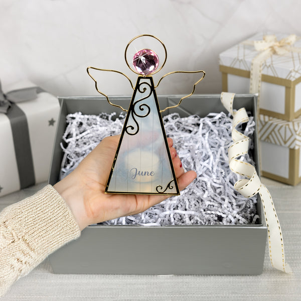 Pavilion Gift Company June 6.5" Monthly Angel Tea Light Holder