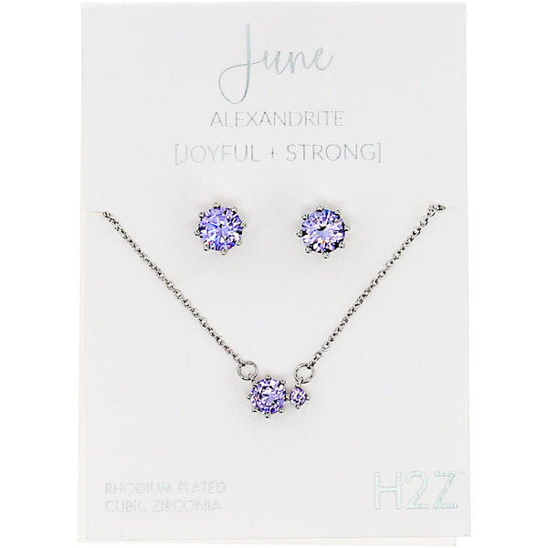 pavilion gift company June Alexandrite 16.5"-18.5" Birthstone Jewelry Gift Set