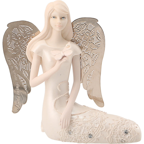 pavilion gift company June Birthstone Angel 3.5" June Angel with Pearl Butterfly