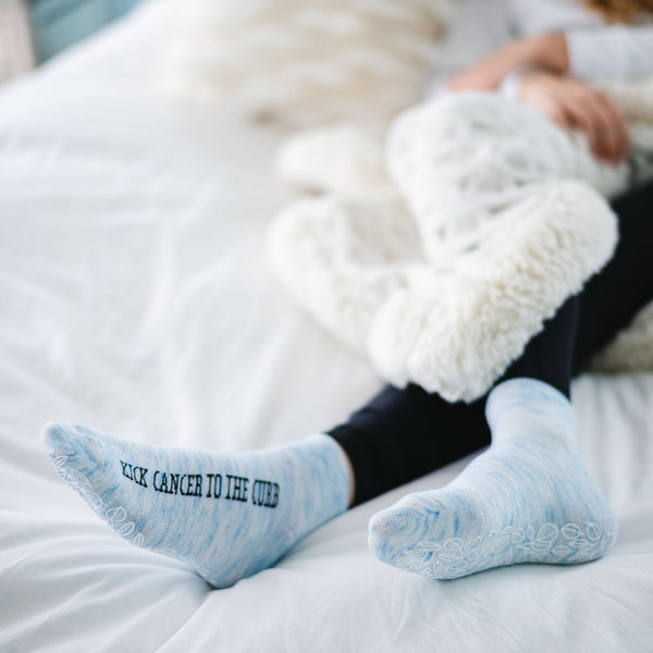 Pavilion Gift Company Kick Cancer Low Cut Moisturizing Gel Socks Scent: Light Lavender