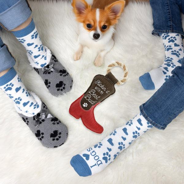 Pavilion Gift Company Kickin' It 12.75" Canvas Dog Toy On Rope