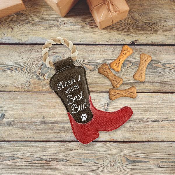 Pavilion Gift Company Kickin' It 12.75" Canvas Dog Toy On Rope