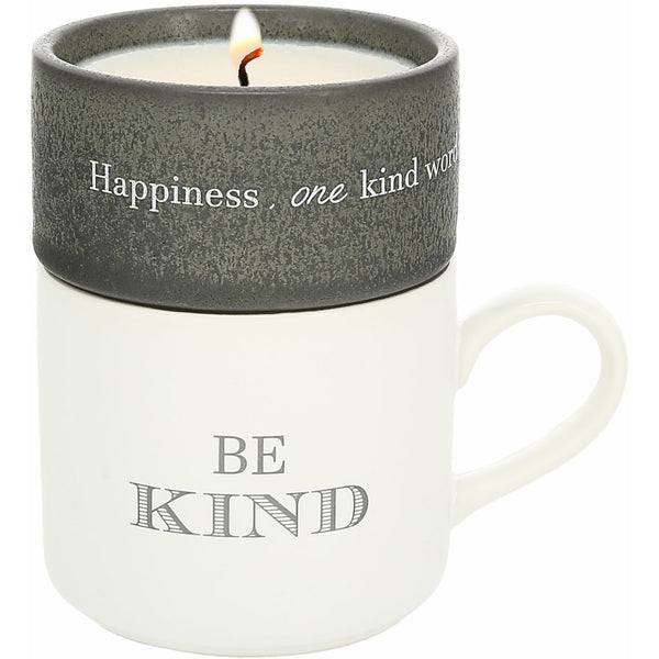 pavilion gift company Kind Stacking Mug and Candle Set 100% Soy Wax Scent: Tranquility