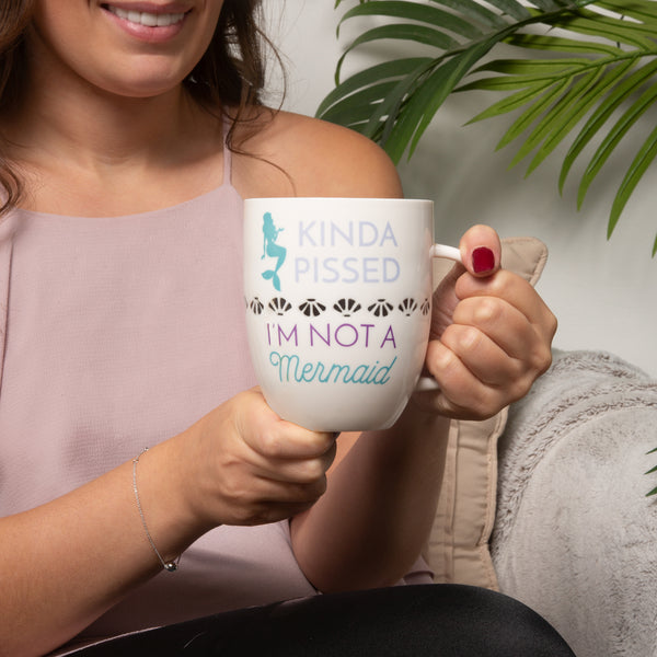 Pavilion Gift Company Kinda Pissed 24 Oz Pierced Porcelain Cup