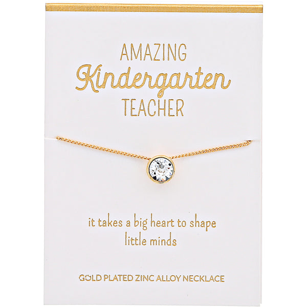 pavilion gift company Kindergarten Crystal 16"-17.5" Gold Plated Necklace