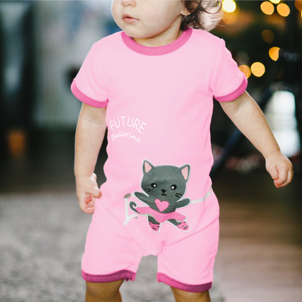 Pavilion Gift Company Kitty Ballerina 6-12 Months Romper