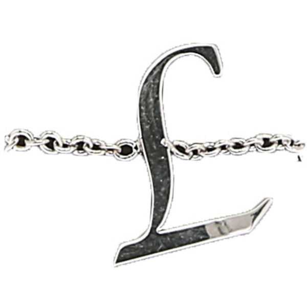 pavilion gift company L Adjustable Rhodium Plated Monogram Ring