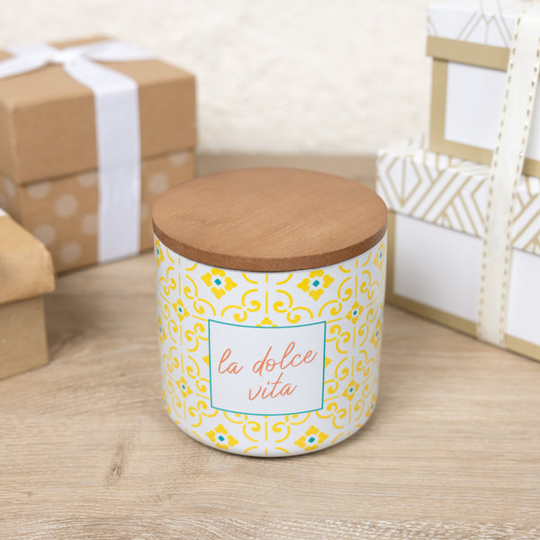 Pavilion Gift Company La Dolce Vita 14 Oz - 100% Soy Wax Reveal Candle Scent: Lemon Verbena