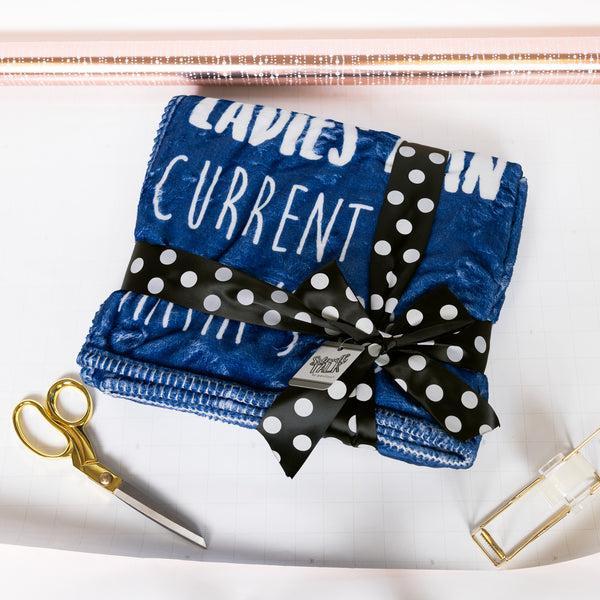 Pavilion Gift Company Ladies' Man 40" X 50" Royal Plush Toddler Blanket