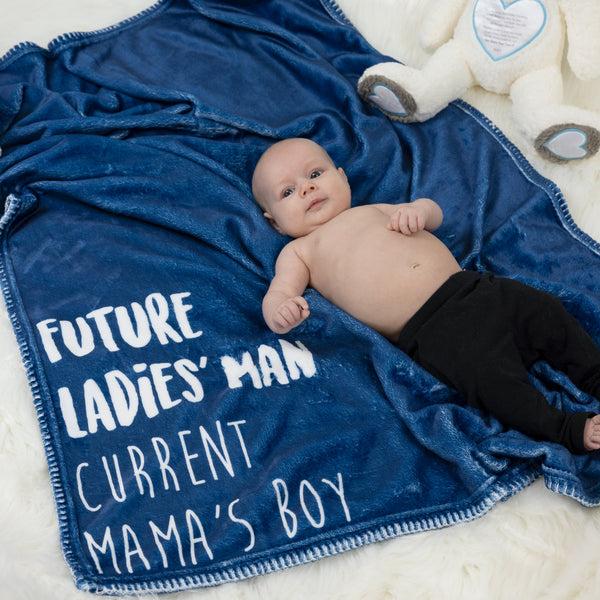 Pavilion Gift Company Ladies' Man 40" X 50" Royal Plush Toddler Blanket
