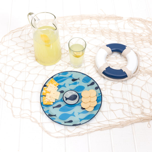 Pavilion Gift Company Lake 11.5" Glass Platter With Bowl