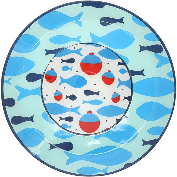 pavilion gift company Lake 11.5" Glass Platter with Bowl