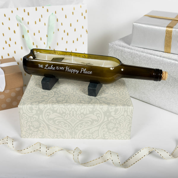 Pavilion Gift Company Lake 14 Oz 100% Soy Wax Wine Bottle Candle Scent: Tranquility