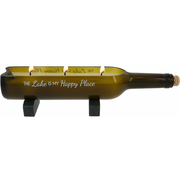 pavilion gift company Lake 14 oz 100% Soy Wax Wine Bottle Candle Scent: Tranquility