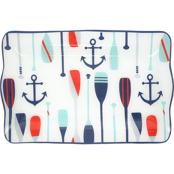 pavilion gift company Lake 16.75" x 11" Glass Serving Tray