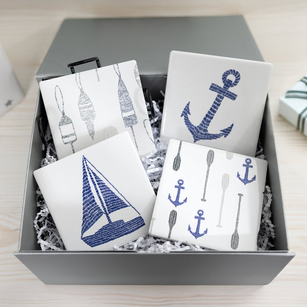 Pavilion Gift Company Lake 4" Ceramic Coasters (Set Of 4)