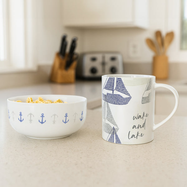 Pavilion Gift Company Lake 6.25" Melamine Bowls (Set Of 2)