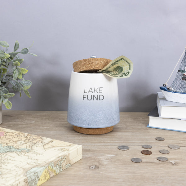 Pavilion Gift Company Lake 6.5" Ceramic Savings Bank