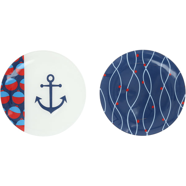 pavilion gift company Lake 8" Glass Appetizer Plates (Set of 2)