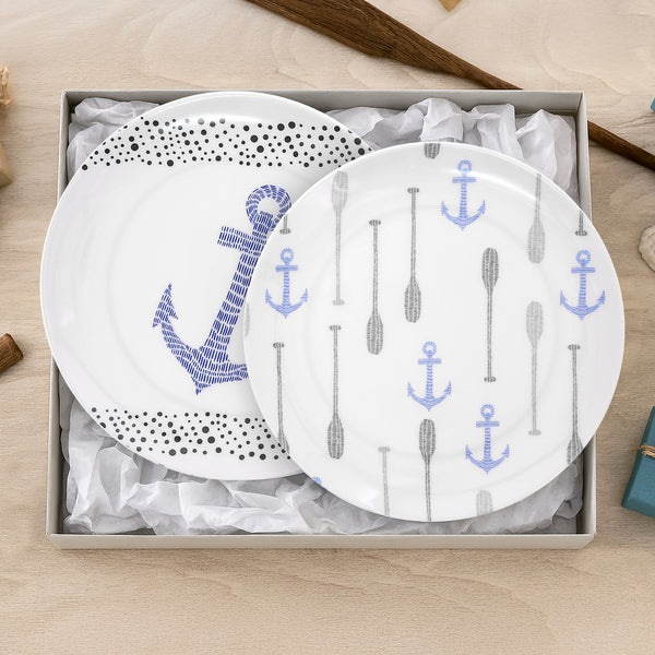 Pavilion Gift Company Lake 8" Melamine Appetizer Plates (Set Of 2)