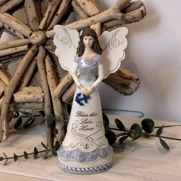 Pavilion Gift Company Lake House 7.5" Angel Holding Anchor