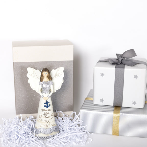 Pavilion Gift Company Lake House 7.5" Angel Holding Anchor