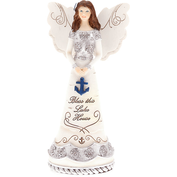 pavilion gift company Lake House 7.5" Angel Holding Anchor