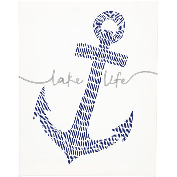 pavilion gift company Lake Life 12" x 15" Embroidered Plaque