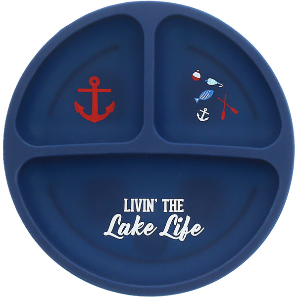 pavilion gift company Lake Life 7.75" Divided Silicone Suction Plate