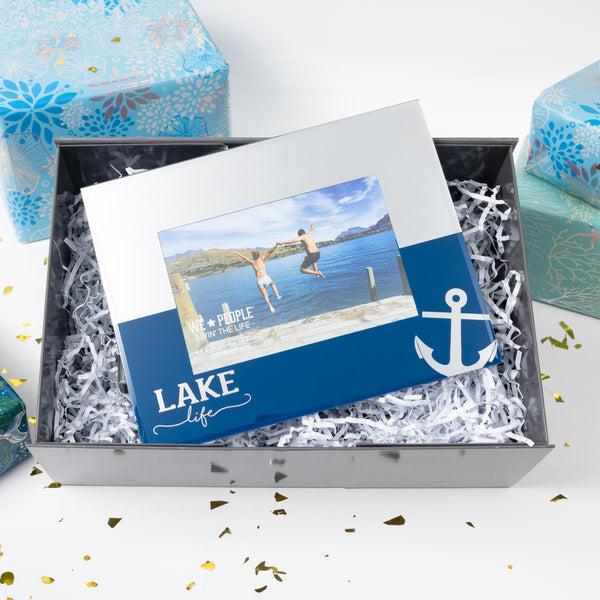 Pavilion Gift Company Lake Life 9" X 7" Mirrored Glass Frame (Holds 6" X 4")