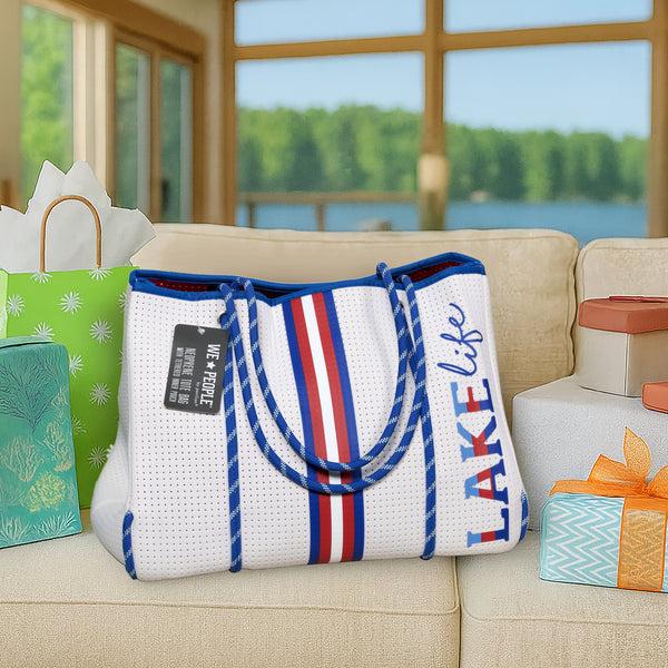 Pavilion Gift Company Lake Life Neoprene Tote Bag With Tethered Inner Pouch
