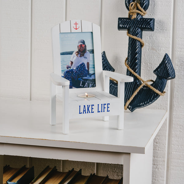 Pavilion Gift Company Lake Life Tealight Photo Frame (Holds 4" X 6" Photo)