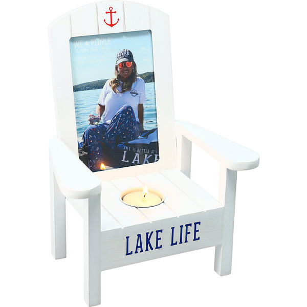 pavilion gift company Lake Life Tealight Photo Frame (Holds 4" x 6" Photo)