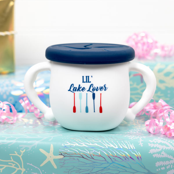 Pavilion Gift Company Lake Lover 3.5" Silicone Snack Bowl With Lid