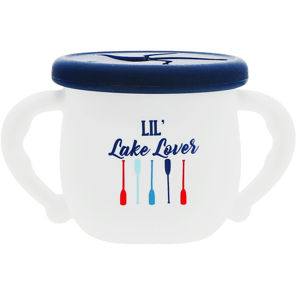 pavilion gift company Lake Lover 3.5" Silicone Snack Bowl with Lid