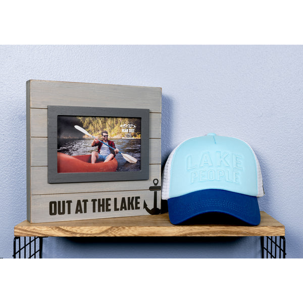 Pavilion Gift Company Lake People Adjustable Lake Blue Neoprene Mesh Hat
