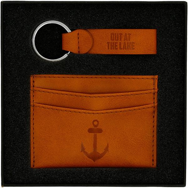 pavilion gift company Lake PU Leather Keyring & Wallet Set