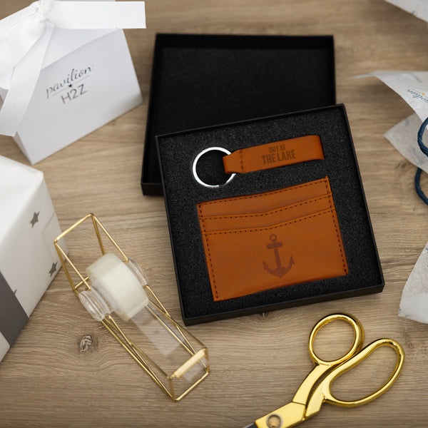 Pavilion Gift Company Lake PU Leather Keyring & Wallet Set