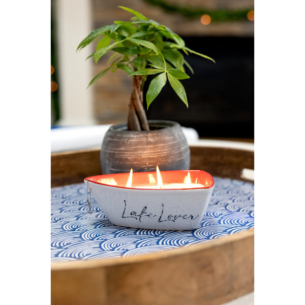 Pavilion Gift Company Lake Triple Wick 10 Oz 100% Soy Wax Candle Scent: Fresh Linen