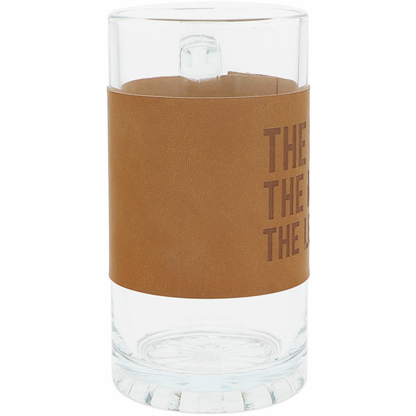 Pavilion Gift Company Legend 16 Oz. Glass Stein With PU Leather Wrap