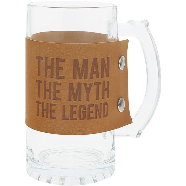pavilion gift company Legend 16 oz. Glass Stein with PU Leather Wrap
