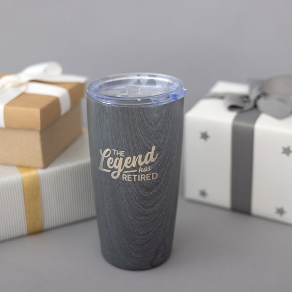 Pavilion Gift Company Legend 20 Oz Wood Finish Stainless Steel Travel Tumbler