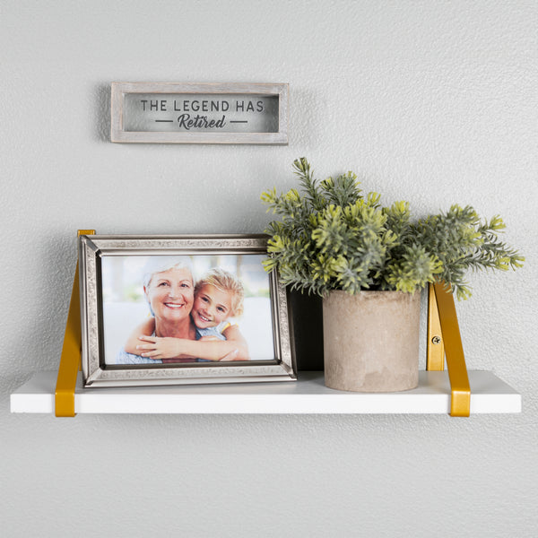 Pavilion Gift Company Legend Has Retired 6" X 2" Wood Framed Glass Plaque