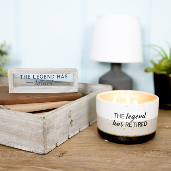 Pavilion Gift Company Legend Has Retired 6" X 2" Wood Framed Glass Plaque