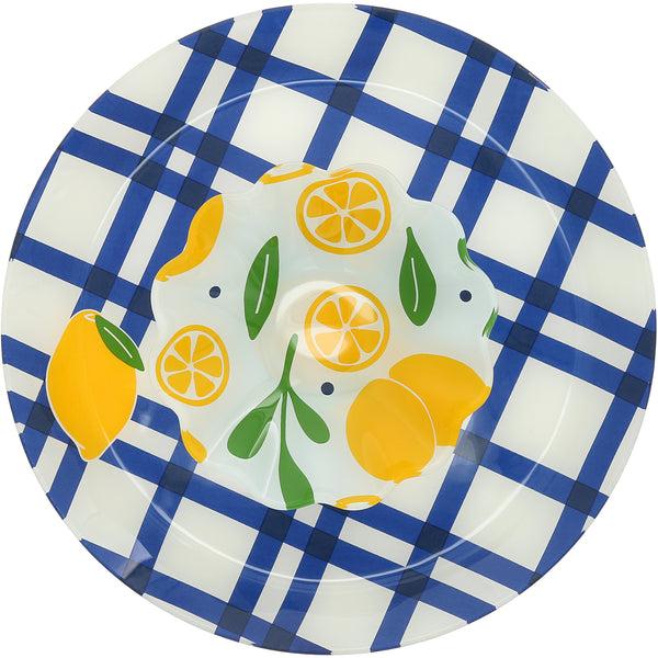 pavilion gift company Lemons 11.5" Glass Platter with Bowl