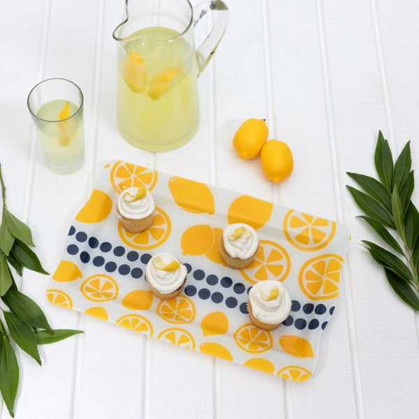 Pavilion Gift Company Lemons 16.75" X 11" Glass Serving Tray
