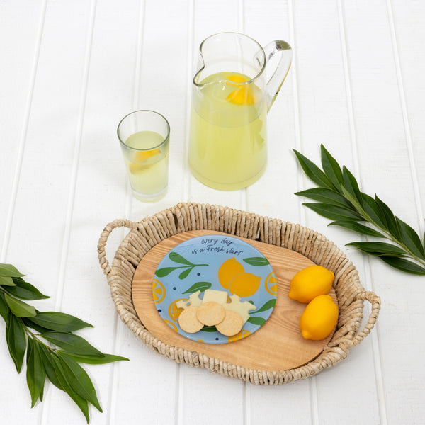 Pavilion Gift Company Lemons 8" Glass Appetizer Plate