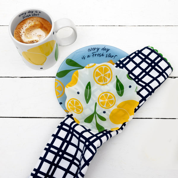 Pavilion Gift Company Lemons 8" Glass Appetizer Plate